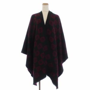 大判ストール マフラー ポンチョ ロゴ 黒 ブラック 紫 パープル