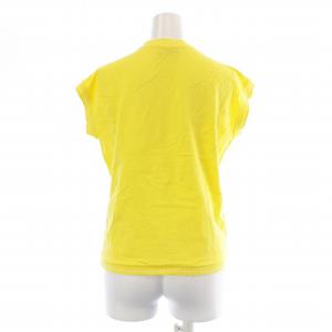 FENDI ポロシャツ カットソー フレンチスリーブ Vネック 刺繍 44 L 黄色 イエロー