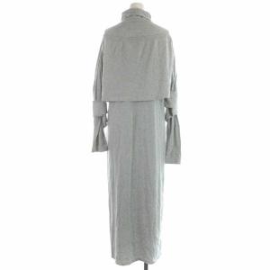 MM6 Maison Margiela 19SS ドッキングワンピース タートルネック コットン フェイクレイヤード 長袖 S グレー
