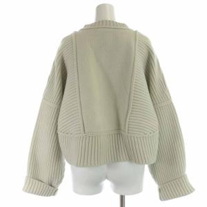 ENFOLD 22SS ウールリブショートカーディガン ニット 長袖 38 ライトグレー