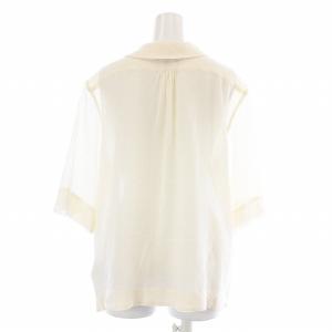 MARGARET HOWELL 19AW ブラウス シャツ 五分袖 ハーフボタン シルク 1 S ベージュ