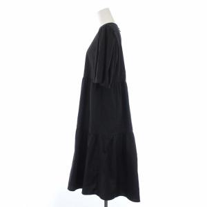 BEAUTY&YOUTH UNITED ARROWS ティアードワンピース 五分袖 ロング クルーネック F 黒 ブラック