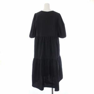 BEAUTY&YOUTH UNITED ARROWS ティアードワンピース 五分袖 ロング クルーネック F 黒 ブラック
