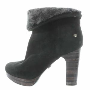 UGG australia DANDYLION ショートブーツ スエード ハイヒール ボア US9 ブラック
