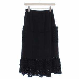 Tao AD2006 ティアードスカート フレアスカート ロング デザイン F 黒 ブラック TS-S025