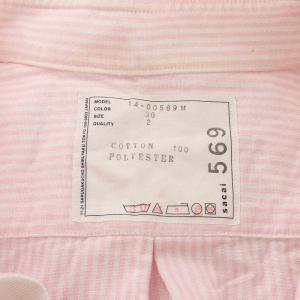 sacai オックスフォードシャツ 長袖 ドローコード ストライプ コットン 2 ピンク ホワイト