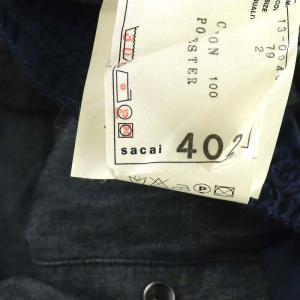 sacai デニムシャツ 長袖 ドローコード 2 M 紺 ネイビー 13-00402M