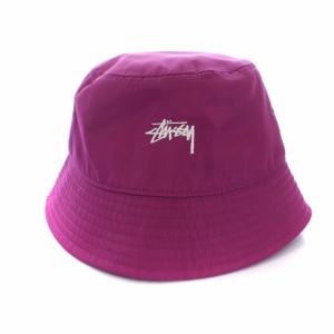 STUSSY Satin Nylon Deep Bucket Hat バケットハット 帽子 ロゴ ナイロン L-XL 紫 パープル