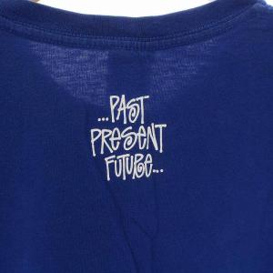 STUSSY Tシャツ カットソー ロゴ プリント 半袖 コットン M 青 ブルー