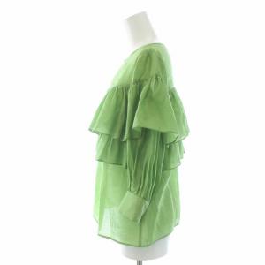 Diagram GRACE CONTINENTAL シアーフリルトップ ブラウス シャツ 七分袖 シースルー 36 グリーン