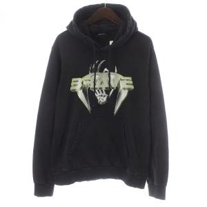 SWEAT-SHIRT スウェットパーカー プルオーバー 長袖 ロゴプリント M グレー