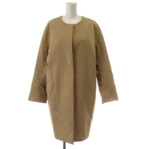 ドロップショルダーノーカラーコート ロング丈 S ベージュ 1625-139-4190