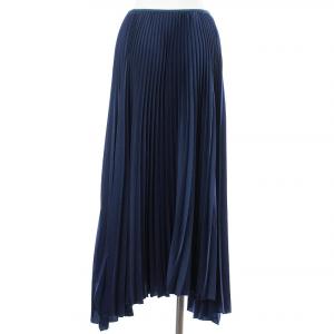 Theory 17AW WASHED POLY VINESSI SK プリーツスカート フレア ロング アシンメトリー ウエストゴム S