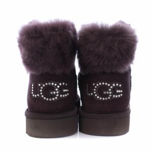 UGG australia クラシック ブリング ミニ ムートンブーツ ボア スエード UK5 ワインレッド