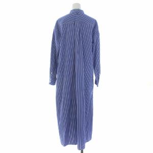 AMERICANA ストライプシャツワンピース ロング 長袖 ブルー