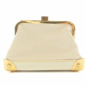 LOUIS VUITTON スハリ ポルトモネ・スープル ブロン コインケース  がま口 レザー 白 M91866