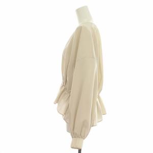 LANVIN en Bleu タックデザインブルゾン ジャケット ジップアップ フリル 38 ベージュ タグ付き