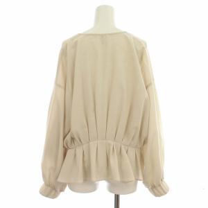 LANVIN en Bleu タックデザインブルゾン ジャケット ジップアップ フリル 38 ベージュ タグ付き