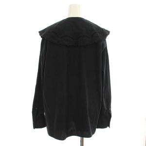 UNITED ARROWS 21SS エンブロイダリーカラー 2WAYブラウス シャツ 刺繍 フラットカラー F ブラック