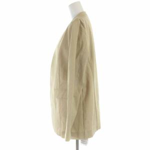 Spick&Span 22SS リネンライクノーカラージャケット ミドル丈 36 ベージュ