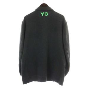 Y-3 アディダス テーラードジャケット シングル コットン ロゴ L グレー
