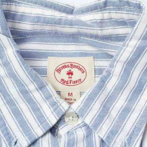 Brooks Brothers カジュアルシャツ 長袖 ボタンダウン 刺繍 ストライプ M ホワイト ライトブルー