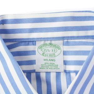 Brooks Brothers ワイシャツ 長袖 ストライプ US15.5 ホワイト ライトブルー