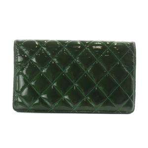 CHANEL マトラッセ ココマーク 長財布 小銭入れ 二つ折り 12番台 グリーン
