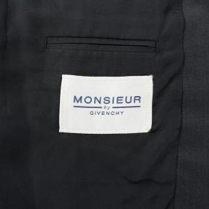 GIVENCHY MONSIEUR by テーラードジャケット シングル 背抜き 肩パッド ウール 44 L 黒 ブラック