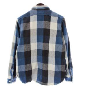 WAREHOUSE ワークシャツ 長袖 チェック S ブラック ブルー ホワイト