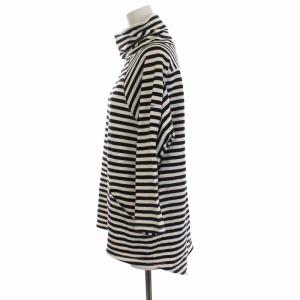 AMERICANA ハイネック ボーダー カットソー 長袖 コットン ブラック ホワイト