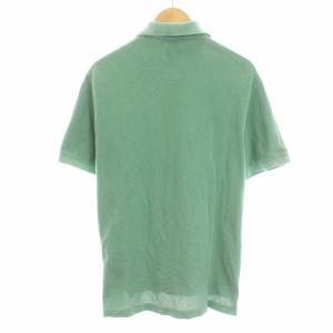 LACOSTE ポロシャツ カットソー カジュアルシャツ 半袖 鹿の子 製品染め 刺繍 5 S 緑 グリーン