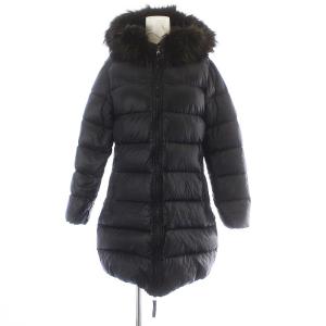 DUVETICA ロングコート ジップアップ ファー 38 ブラック