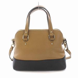 kate spade new york グローブコート ハンドバッグ ショルダーバッグ 2WAY レザー 茶 ブラウン 黒 ブラック PXRU2969