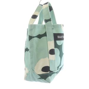 marimekko PIENI UNIKKO ピエニ ウニッコ トートバッグ ハンドバッグ ミニ 花柄 ロゴ キャンバス 緑 グリーン 白 ホワイト