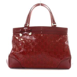 257612 エナメルGG メイフェア ボウディテール トートバッグ レッド