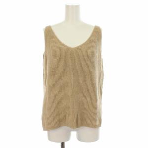 19AW ニット カットソー ノースリーブ 麻混 リネン混 ベージュ