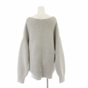 Deuxieme Classe ニット セーター チュニック丈 Vネック ウール 長袖 F グレー