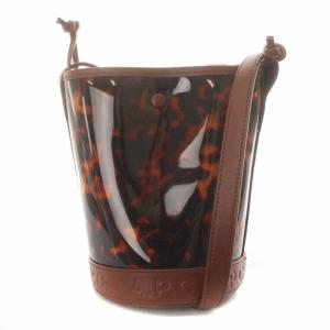 A.P.C. SAC HELENE SMALL 21P ショルダーバッグ バケツ型 総柄 茶 ブラウン