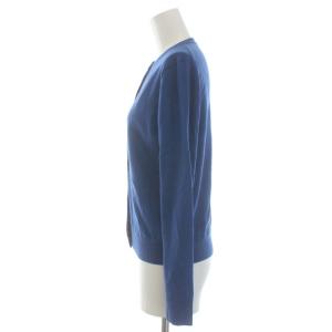 PAUL SMITH ニットカーディガン クルーネック 長袖 薄手 ハイゲージ ゴーストボタン ウール L ブルー