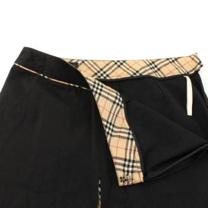 BURBERRY GOLF 台形スカート ミニ ノバチェック ウール スポーツウェア 7 S 黒 ブラック