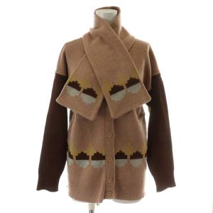 SPORTS ヴィンテージ カーディガン 長袖 マフラー付き M ピンク ブラウン