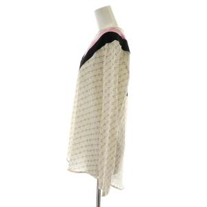 STELLA McCARTNEY ブラウス シャツ シルク 絹 総柄 長袖 38 L ベージュ ピンク