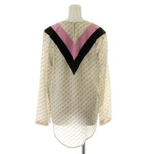 STELLA McCARTNEY ブラウス シャツ シルク 絹 総柄 長袖 38 L ベージュ ピンク