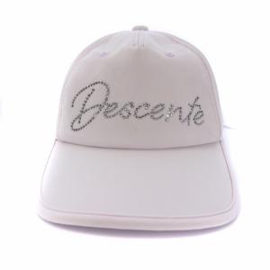 DESCENTE GOLF LUXE キャップ 野球帽 帽子 リボン ロゴ スワロフスキー F ピンク DGCRJC03