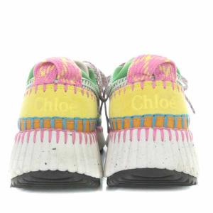 Chloe nama スニーカー ローカット メッシュ バッグロゴ 厚底 37 Happy Yellow