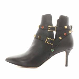 VALENTINO GARAVANI ショートブーツ ピンヒール スタッズ レザー 36.5 黒