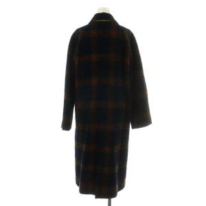 PAUL SMITH PS 20AW チェック ブークレ コート ロング丈 ウール アウター 40 M 紺 ネイビー 緑 グリーン SCPSBW0107