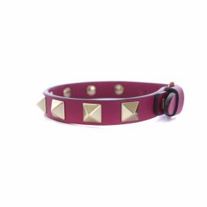 VALENTINO GARAVANI ロックスタッズ ブレスレット バングル レザー ピンク XW2J0255VIT