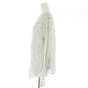 IENA 20SS ストライプブラウス シャツ 長袖 ボートネック 薄手 白 ホワイト ベージュ